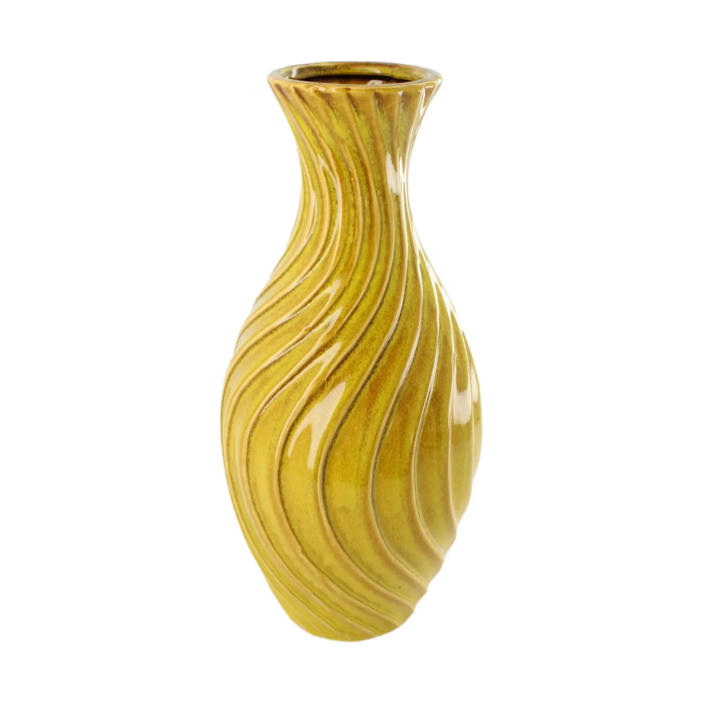 Decofinder Vase Keramik, Dunkelgelb | Schubiger Möbel