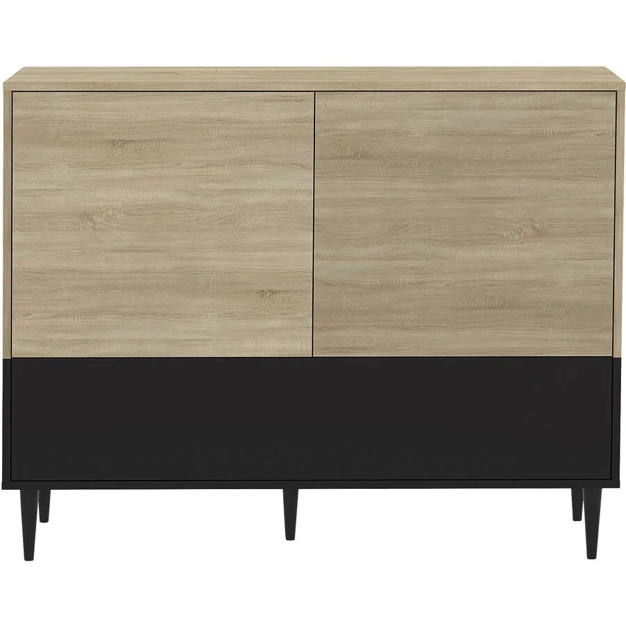 Anrichte Nila Braun/Schwarz Holzwerkstoff 120 cm 95 cm - Farbe: natur, schwarz