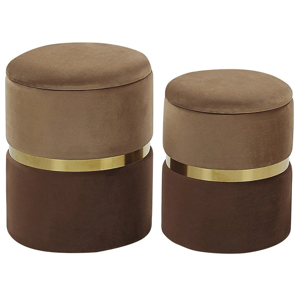 Puff Wichita 2-pack - Brun, Guld