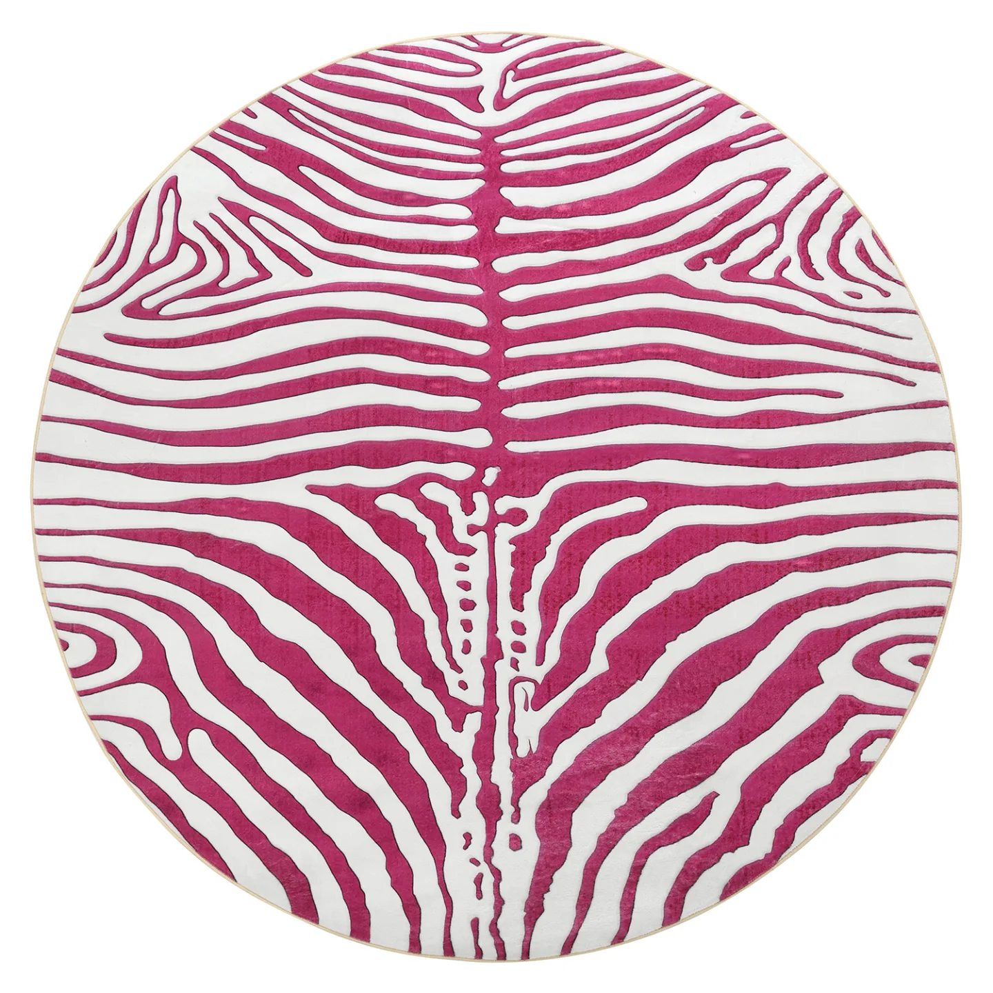 Rundt teppe - Zebra (rosa) (Størrelse: Ø 200 cm)