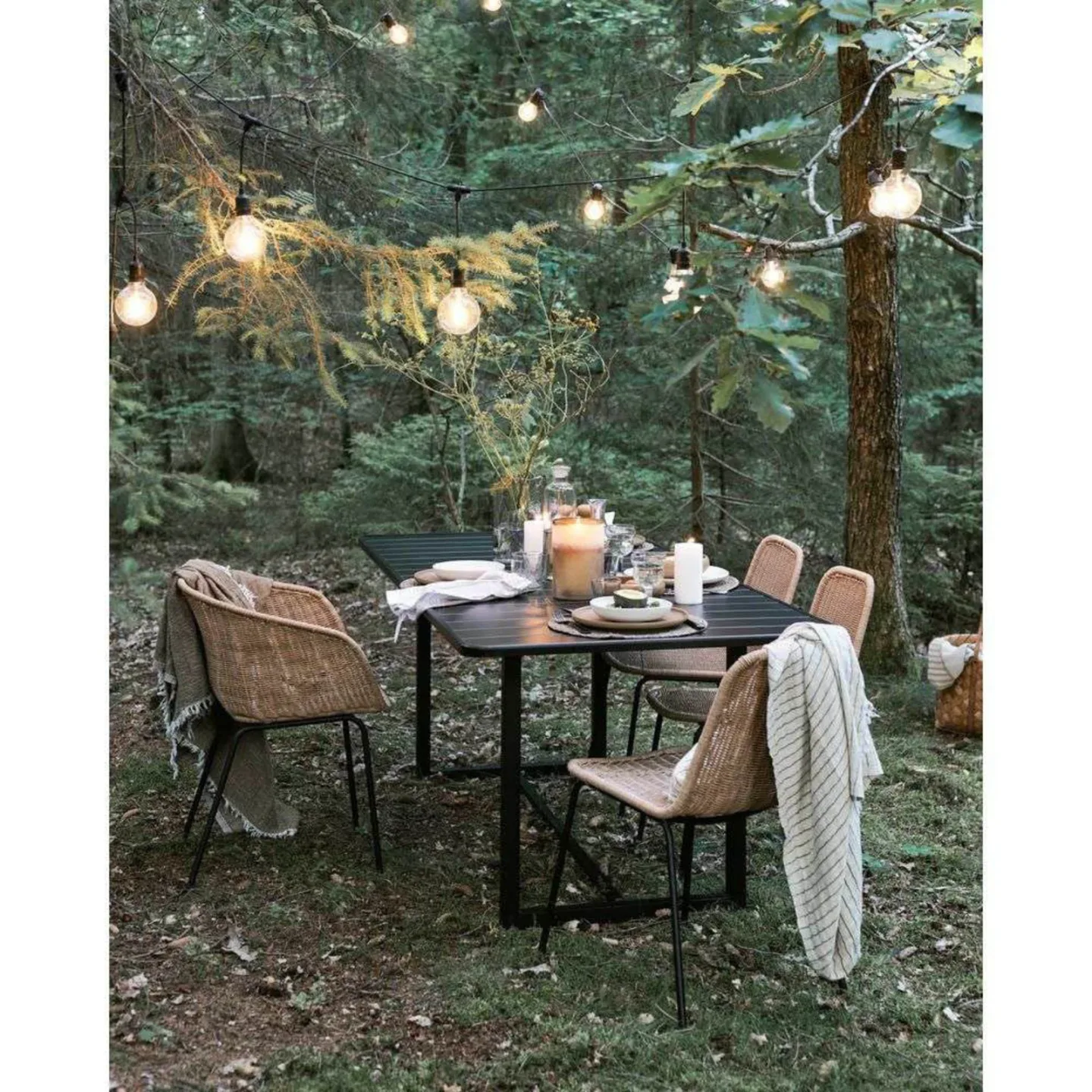 Light String Lights Lichterkette Schwarz - House Doctor - Terrasse - Glas