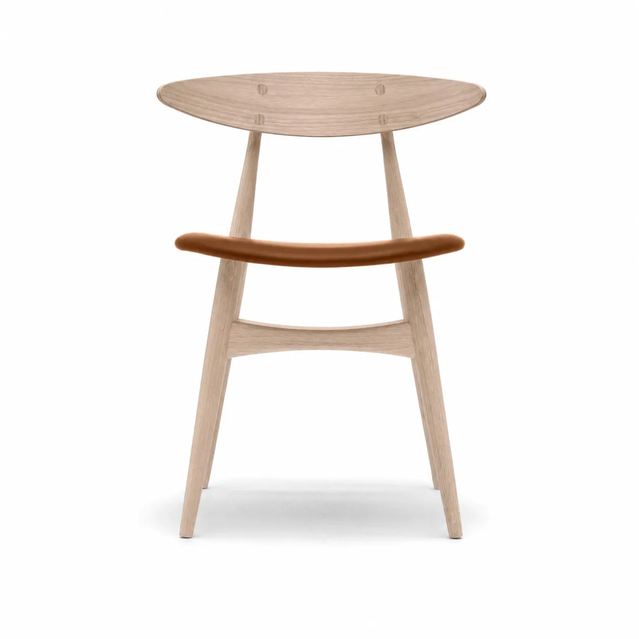 Carl Hansen - CH33P - Ek vitoljad, Klädd sits: Lädergrupp C Sif - 91 - Matstolar - Hans J. Wegner