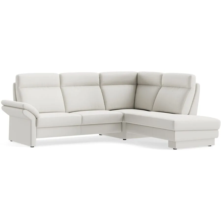 Ecksofa Albula Rechts Echtleder Bronco white B 250 T 215 cm - Möbel Konfigurator: Traummöbel individuell zusammenstellen
