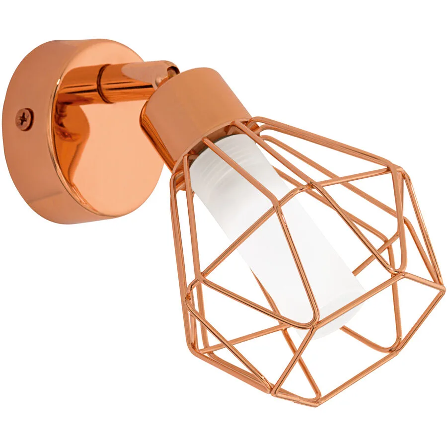 Eglo Wandlampe Zapata Kupfer/Weiss Stahl/Glas 6 cm - Material: Stahl/ Glas - LED - Lichtfarbe: Warmweiss