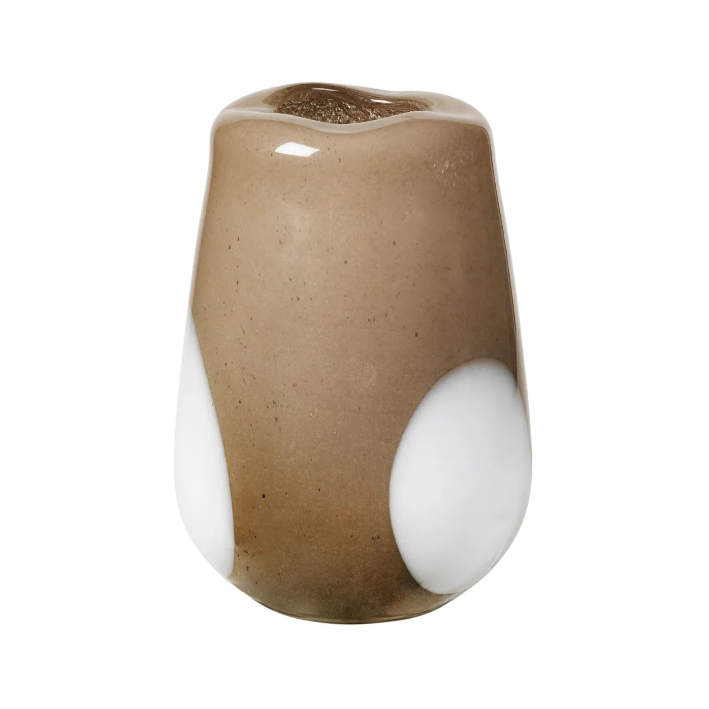 Broste Copenhagen Ada Dot Glasvase 26cm Simply taupe warm grey