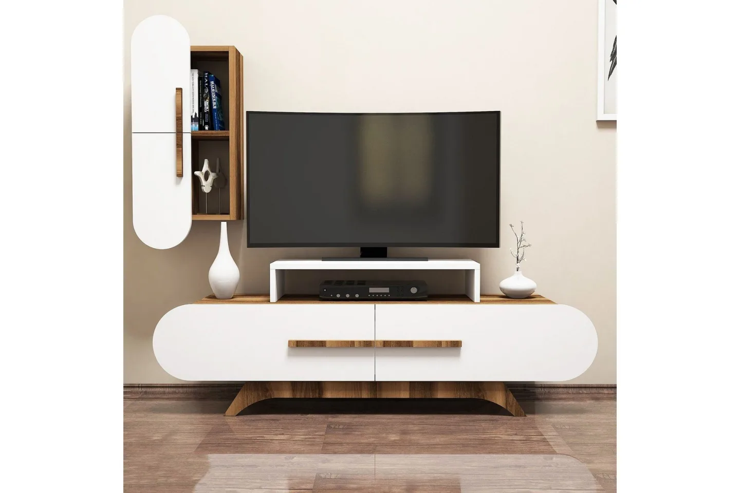 Hovdane TV-Möbelset 145 cm - Brun/Vit