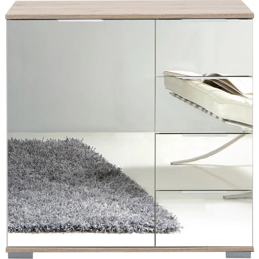 Kommode Peyton C Spiegelglas Holzwerkstoff B 81 H 83 cm