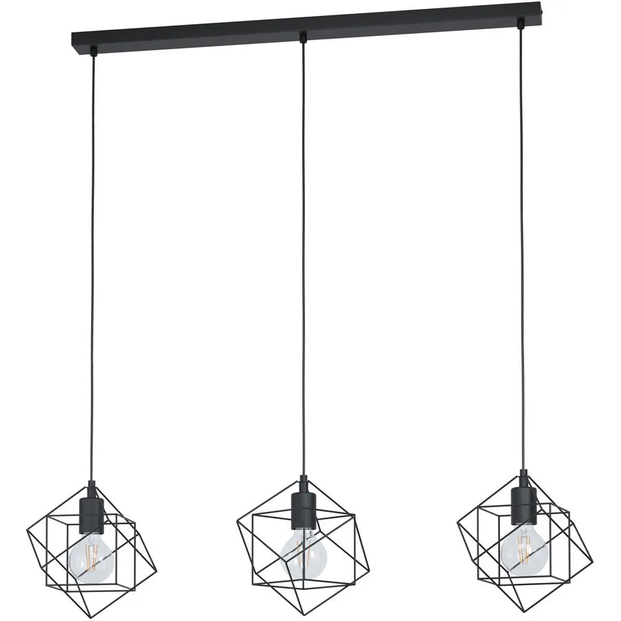Eglo Pendellampe Straiton Schwarz Stahl 24 cm 110 cm