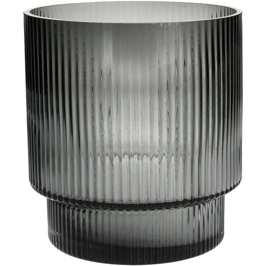 Vase Urban dunkelgrau Glas D 16 H 17 cm