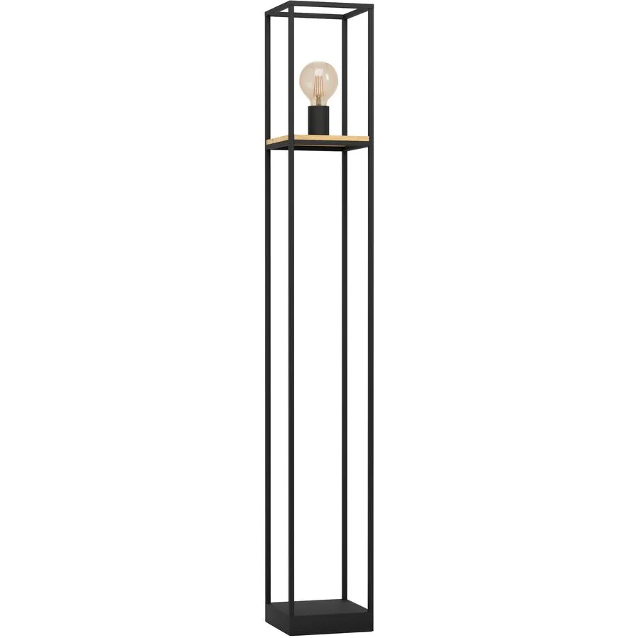 Eglo Stehlampe Libertad Braun/Schwarz Stahl/Holz 18 cm 18 cm - Material: Holz/Stahl