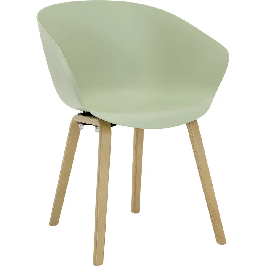 Schalenstuhl Dina Grün Holz/Kunststoff 58.5 cm