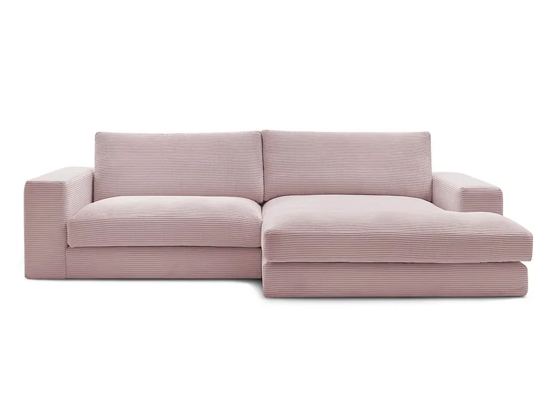 Ecksofa BOBOCHIC LEONARD Cord-Stoff violett