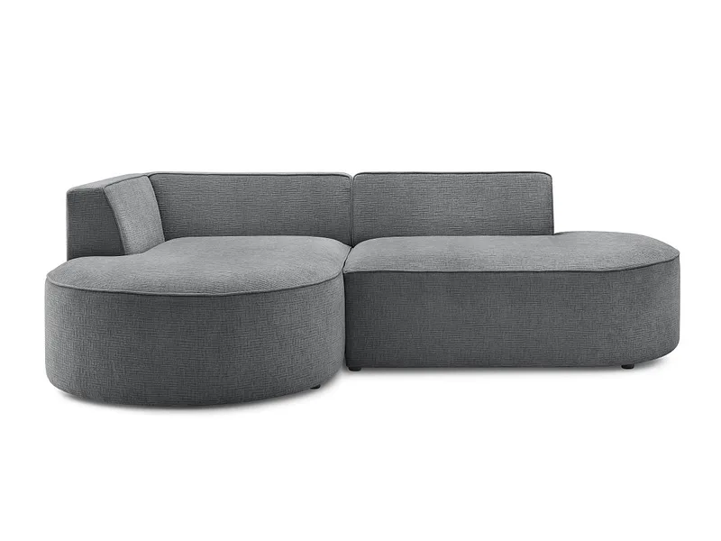 Ecksofa BOBOCHIC ROUSSEAU Stoff mit Textur dunkelgrau