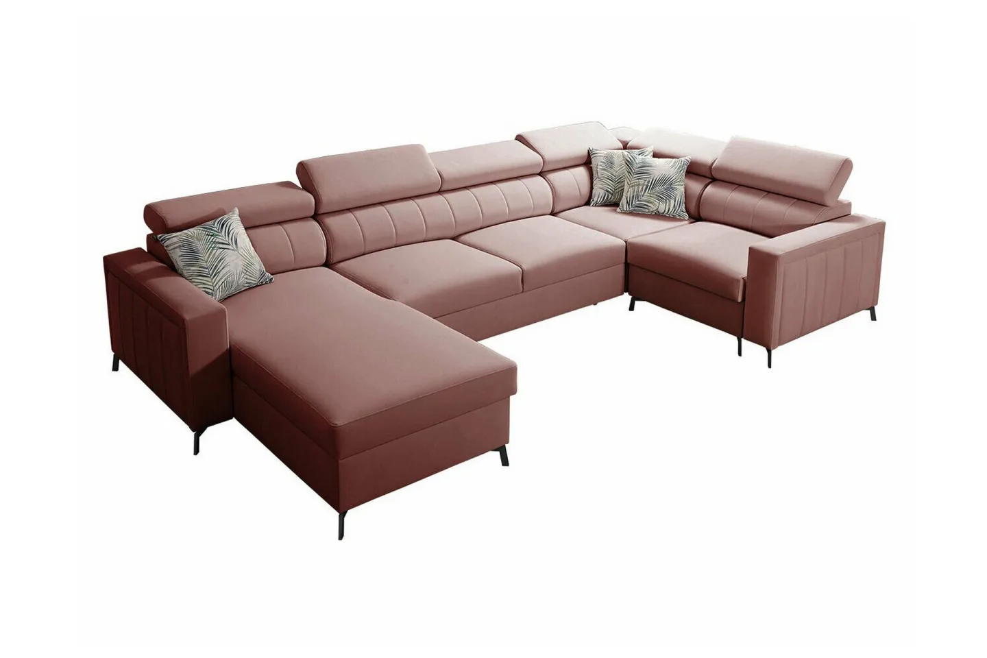 Galbally 5-sits Hörnbäddsoffa Light pink -