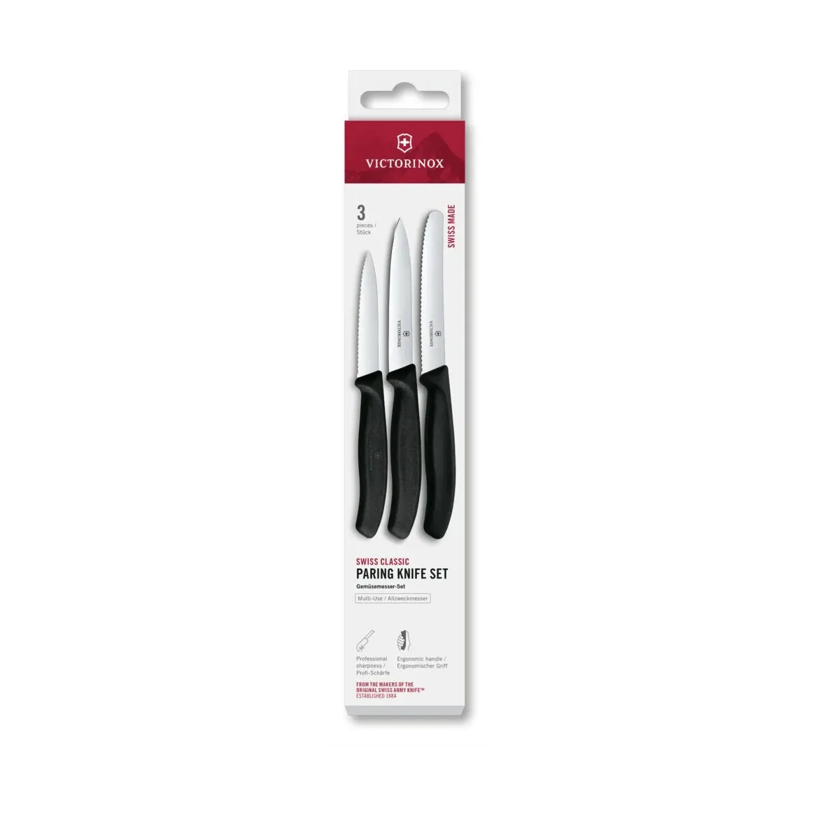 Victorinox Victorinox Swiss Classic Schälmesserset 3-teilig Schwarz
