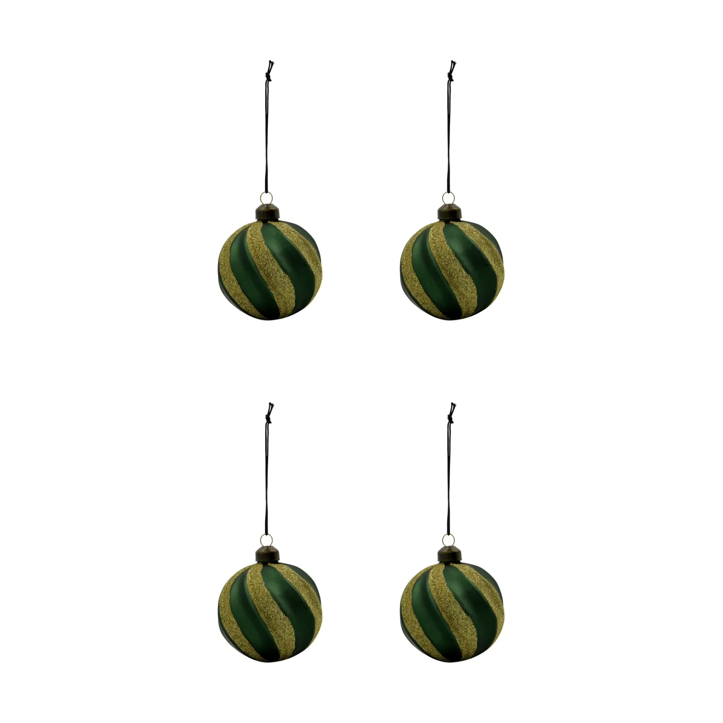 House Doctor Swirl julgranskula 4-pack Grön-guld