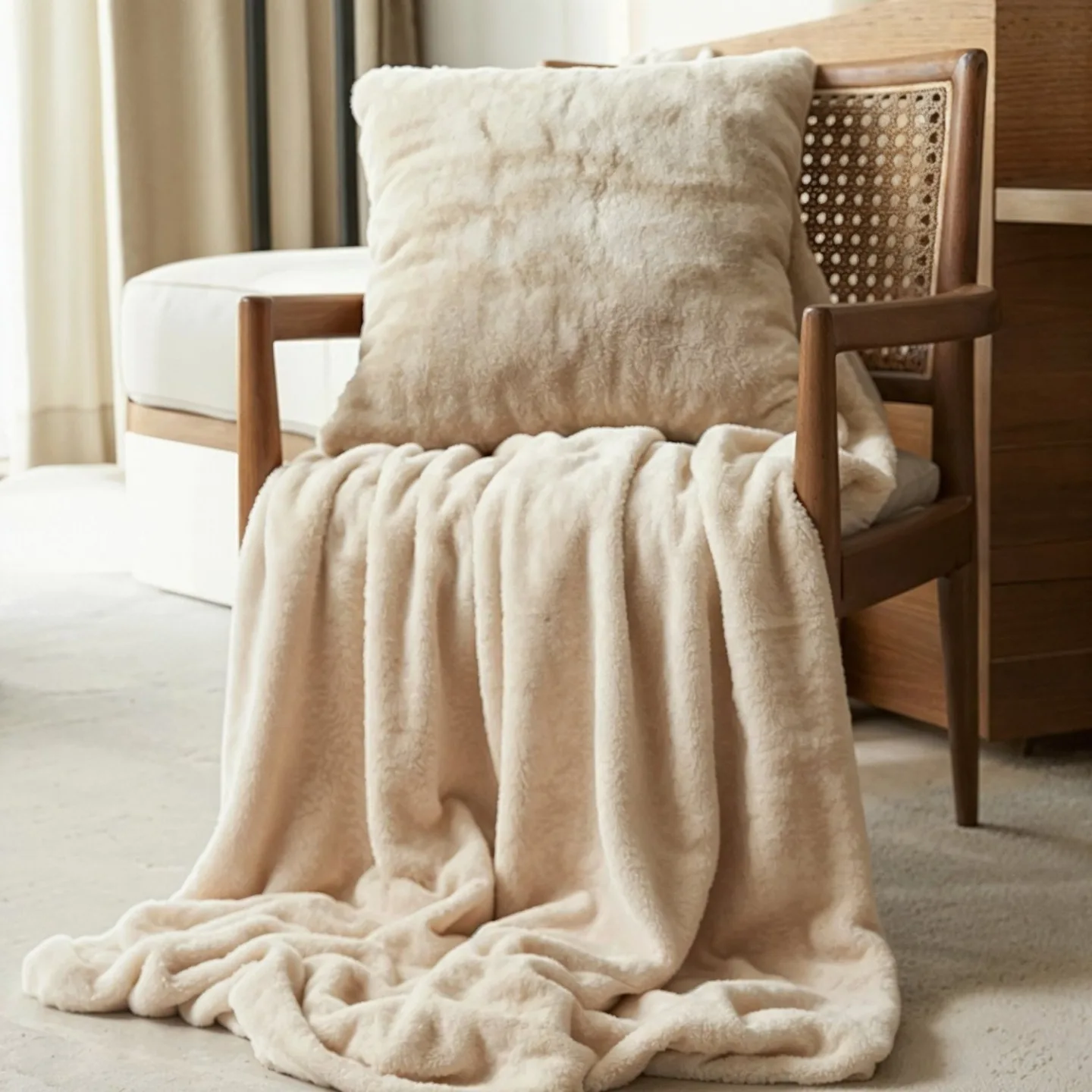 Pledd - Aranga Super Soft Throw (beige) (Størrelse: 130 x 170 cm)