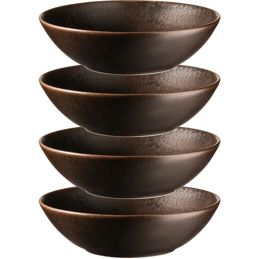 MÄSER Schüssel-Set 4-tlg. Metallic Bronze Braun/Schwarz Steinzeug 17 cm