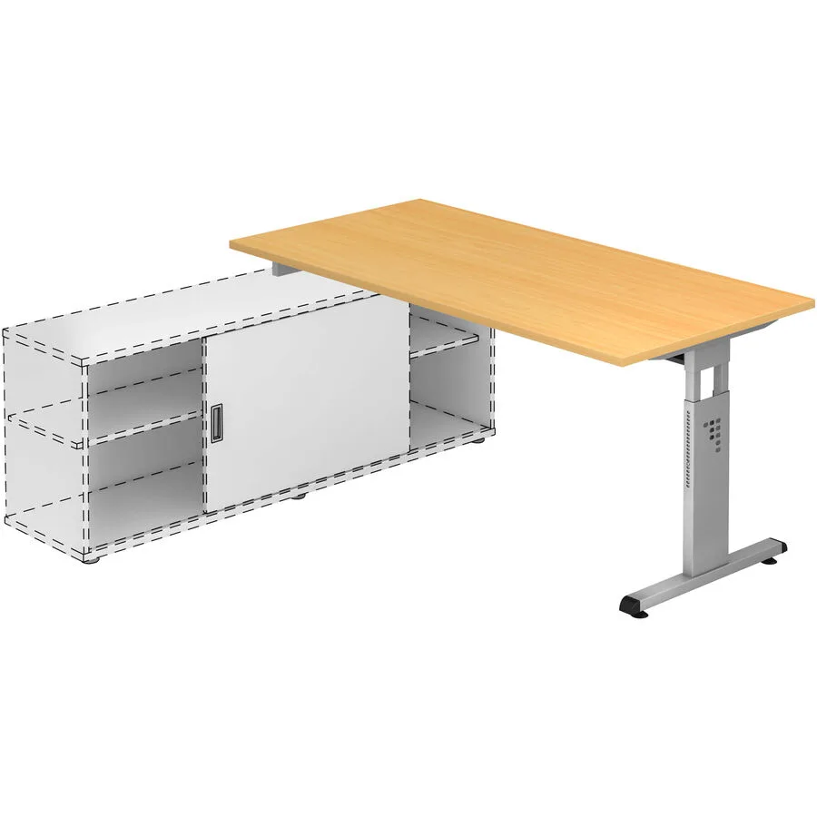 Anbauschreibtisch Office Buche Dekor Holzwerkstoff B 160 T 80 cm