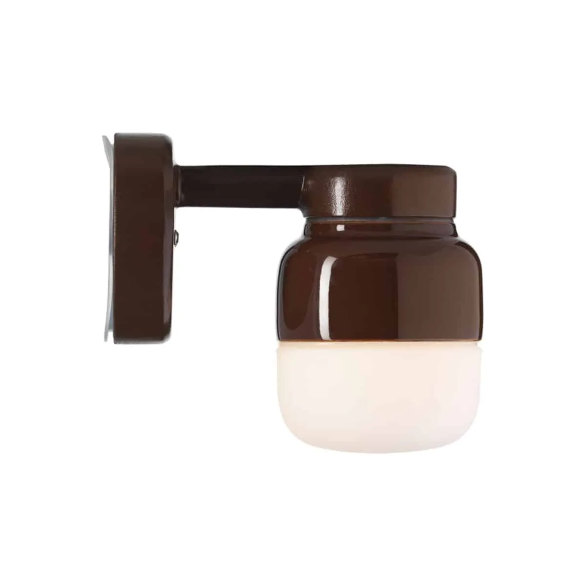 Ohm Wall 100/150 Vägglampa Brun med matt opalglas