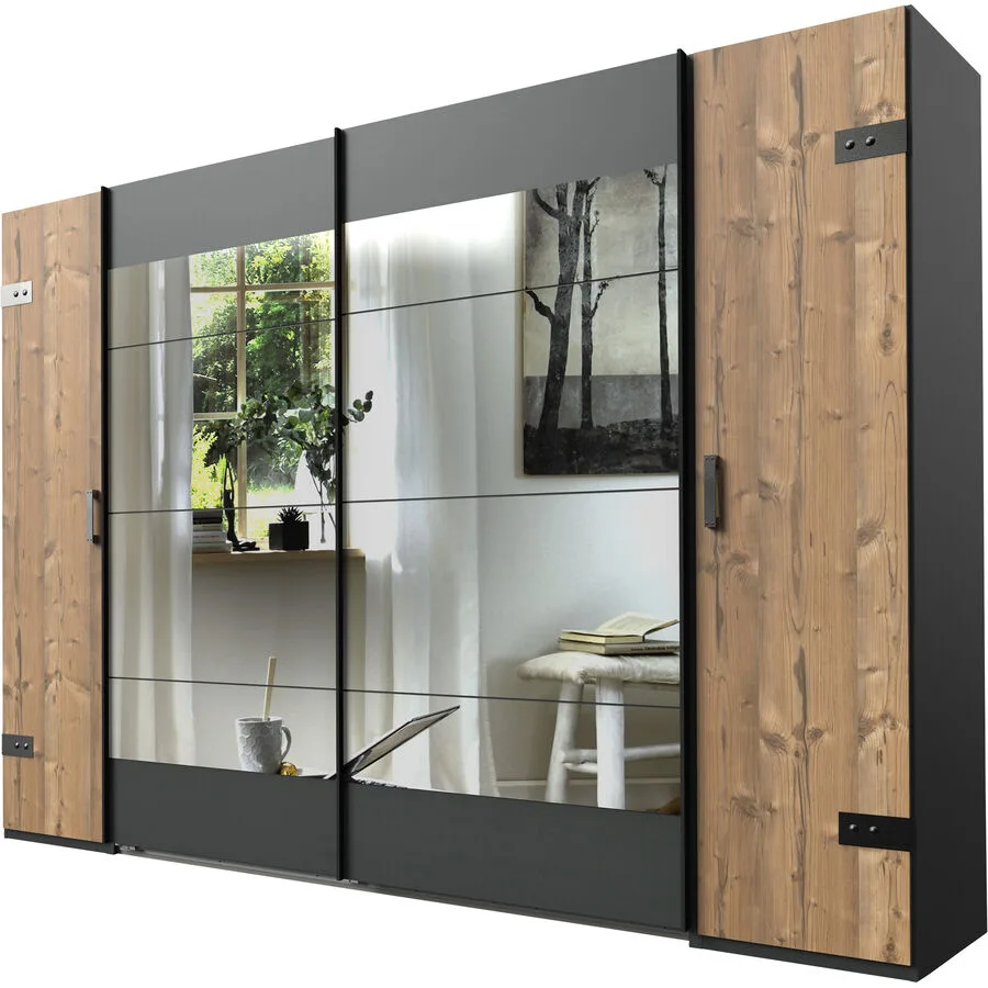 Kleiderschrank Jasmin graphit Holzwerkstoff B 227 cm