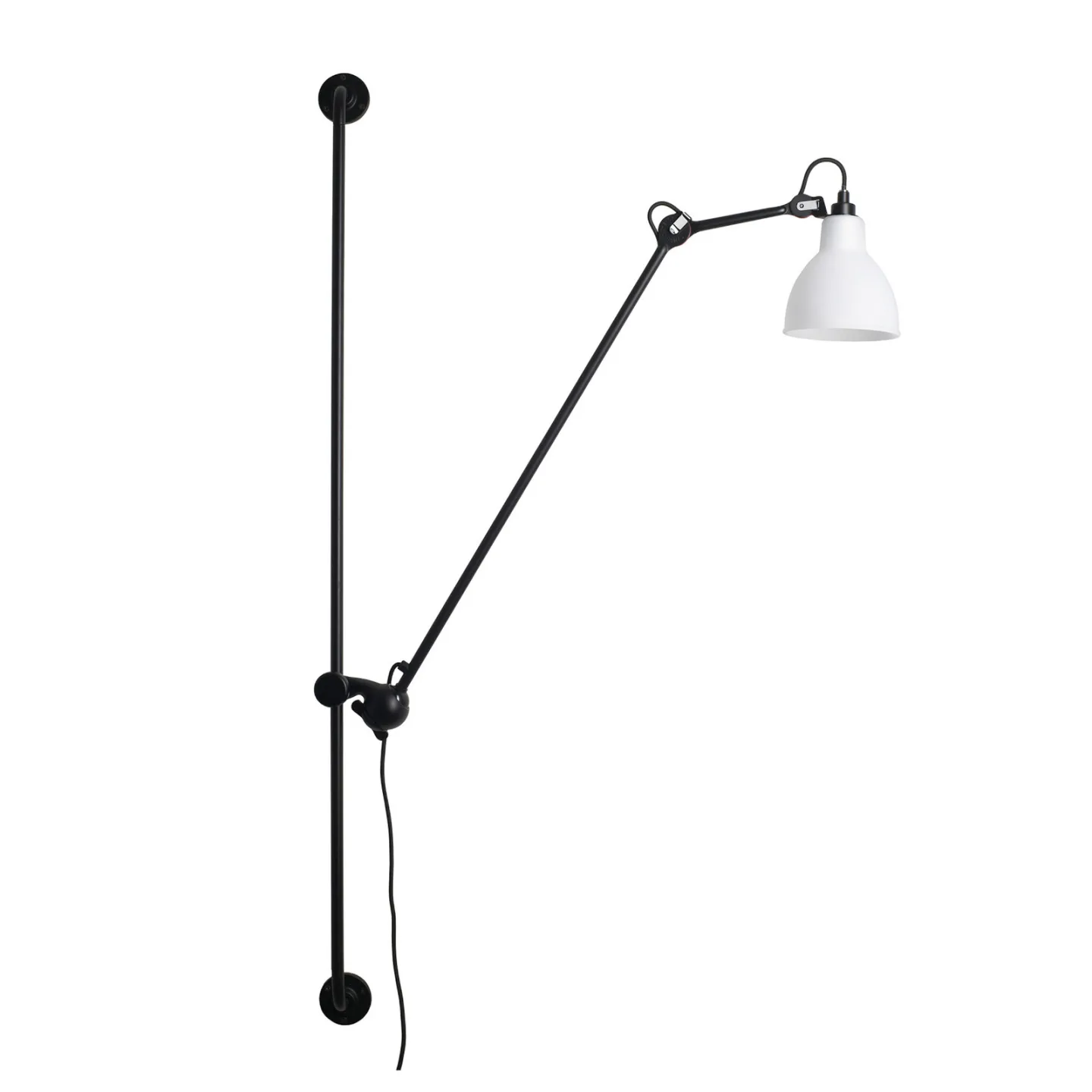 214 Væglampe Round sort/hvid - Lampe Gras 214 Round - Stue - Design - Metal - Med én lyskilde
