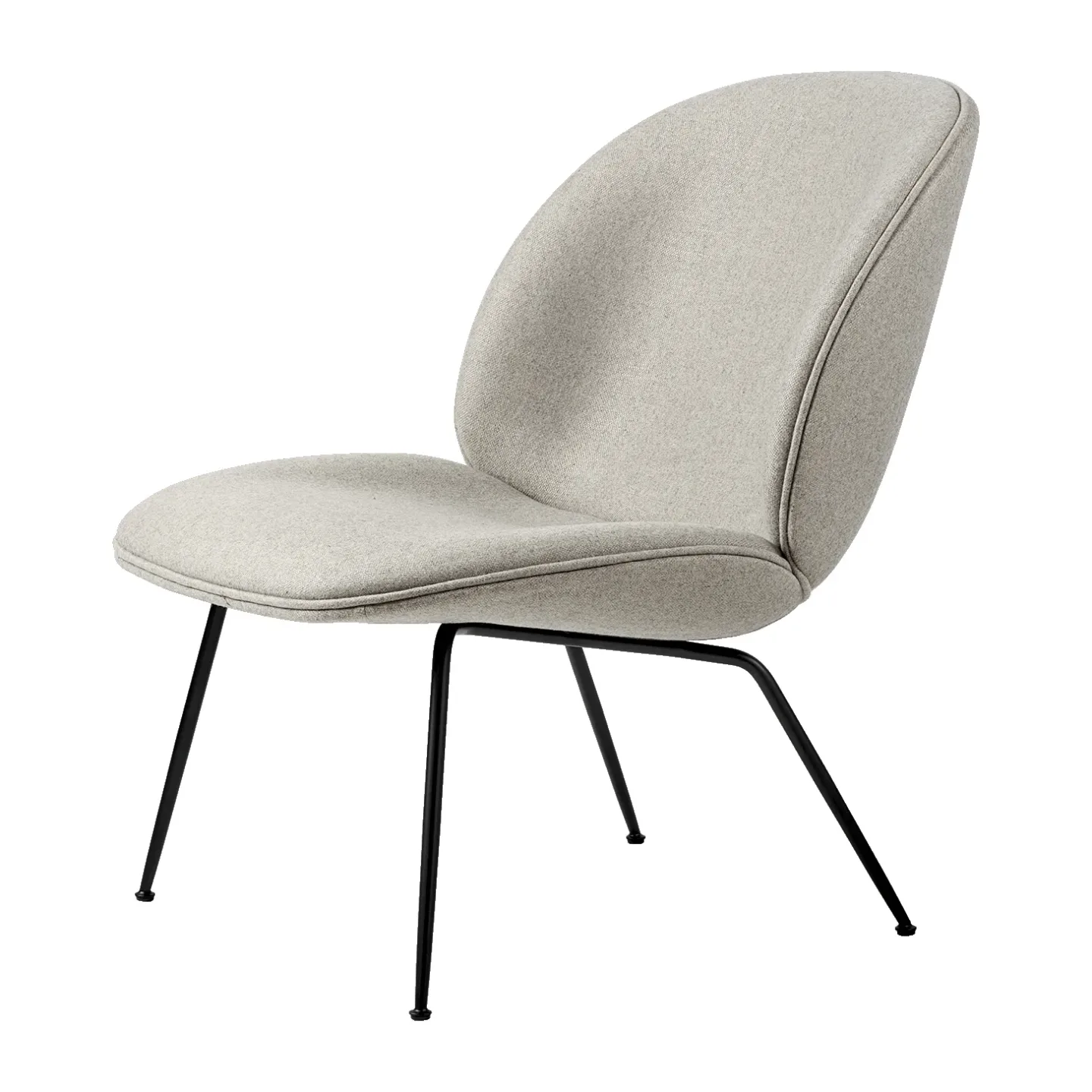 GUBI Beetle lounge chair fully upholstered conic base Plain 0025-black