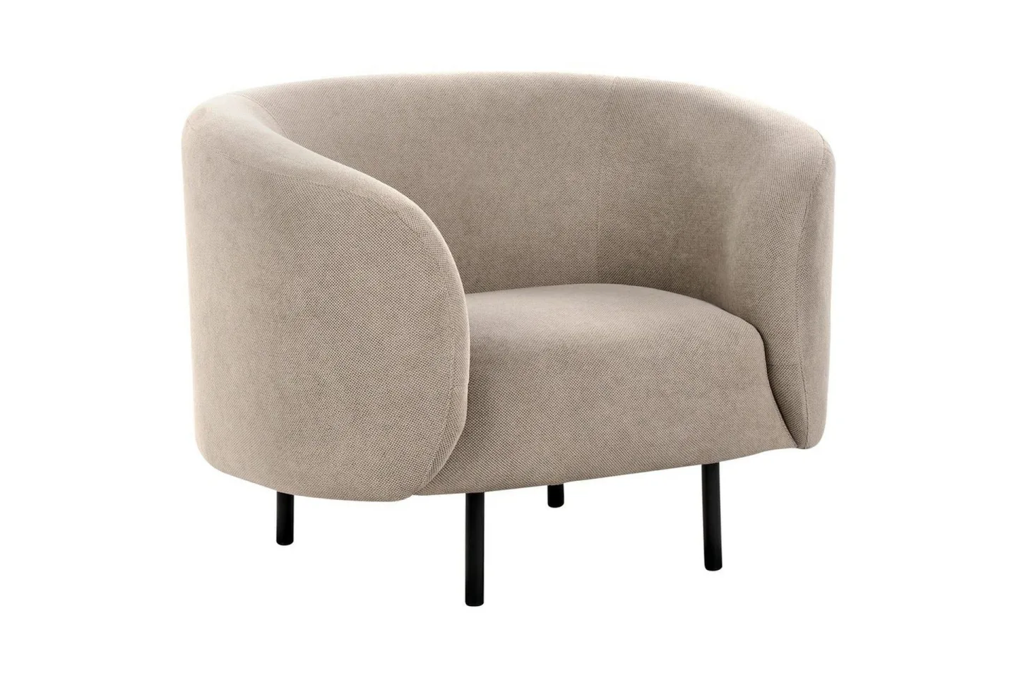 Fåtölj Loen - Taupe, grå, svart/Polyester