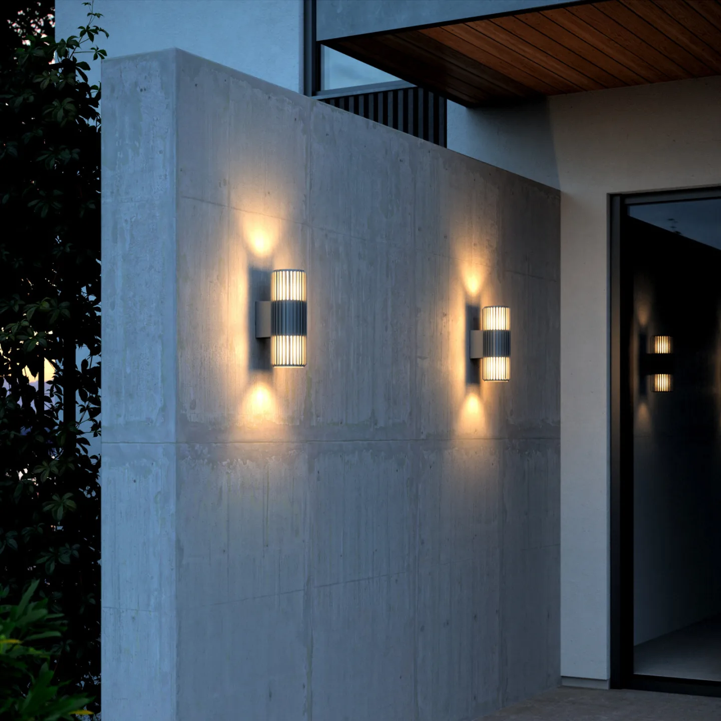 Aludra Double utendørs vegglampe Seaside Anthracite med 2 lyskilder. Nordlux - Aluminium - Med en lyskilde