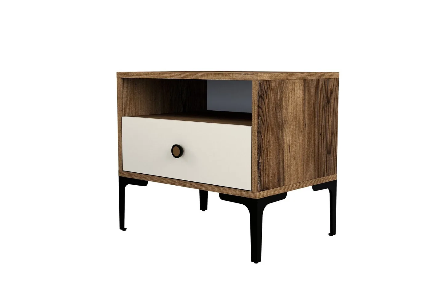 Ameias Sängbord 56x40 cm Brun/Beige - Hanah Home