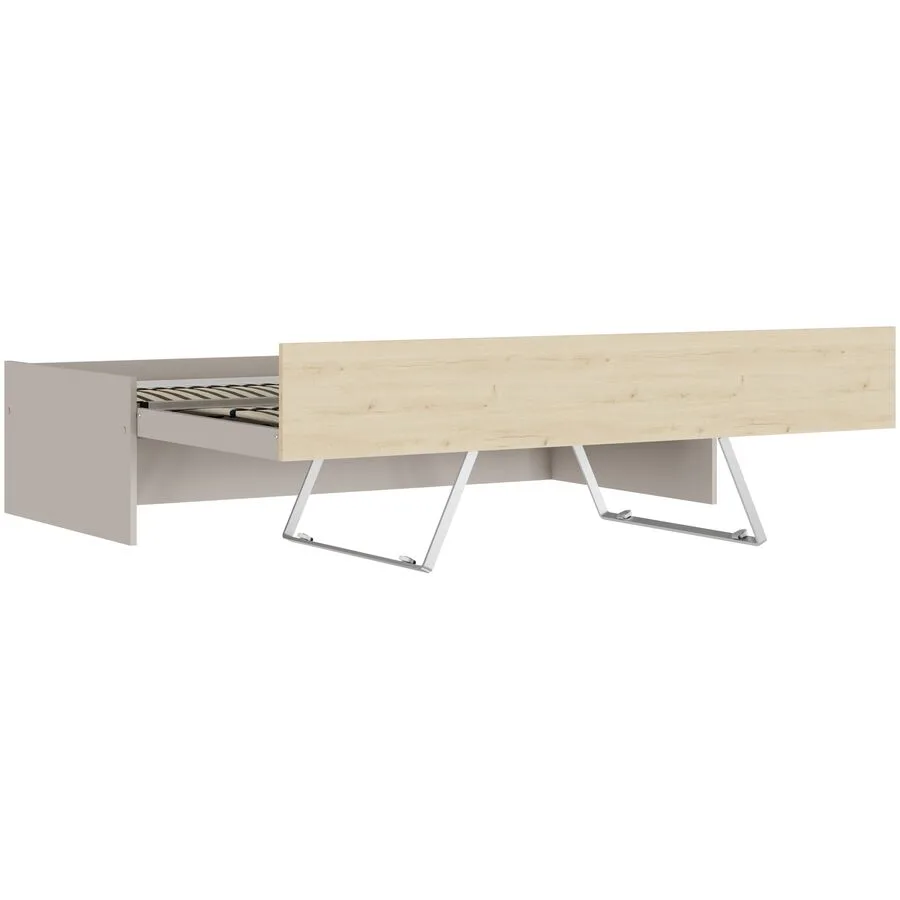 Bett Window greige Holzwerkstoff 90 x 200 cm - Möbel Konfigurator: Traummöbel individuell zusammenstellen