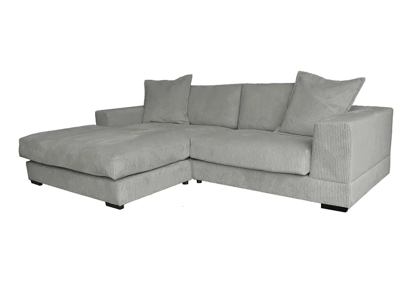 Ecksofa SUNNY Cord-Stoff hellgrau