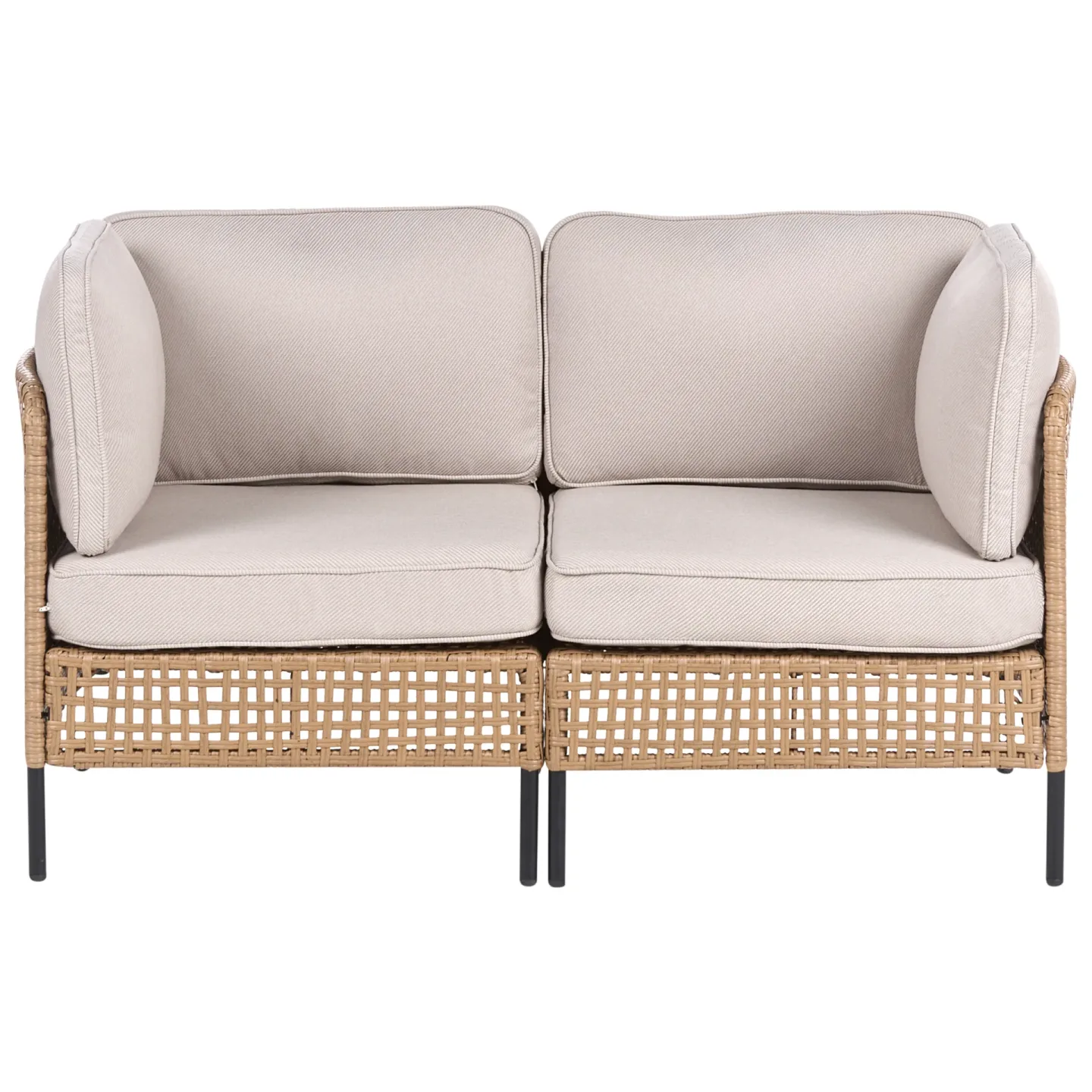 Soffa utomhus 2-Sits Omegana Konstrotting - Beige/Svart