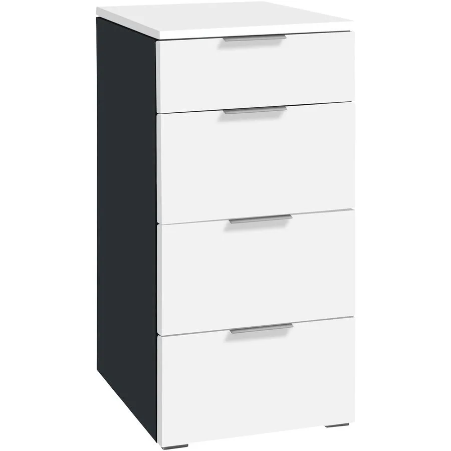 Hasena Kommode Nicanora weiss/anthracit MDF B 45 H 85 cm