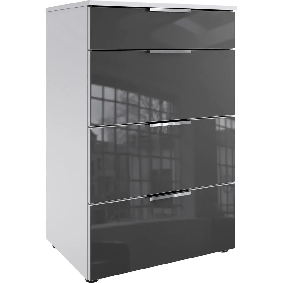 Kommode Sanko weiss/grau Holzwerkstoff B 54 H 84 cm