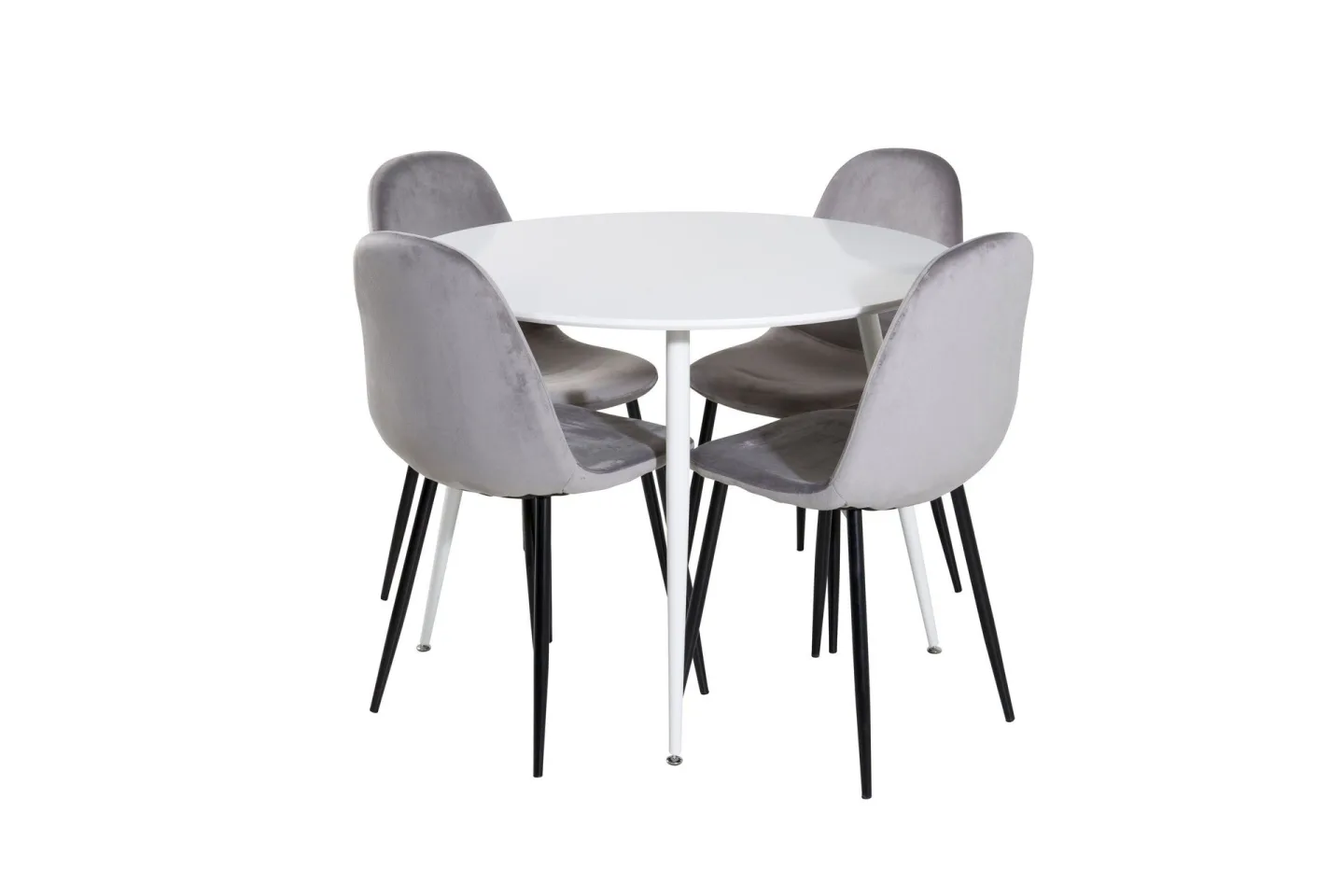 Plaza Matgrupp 100 cm Rund med 4 Polar stolar - Svart