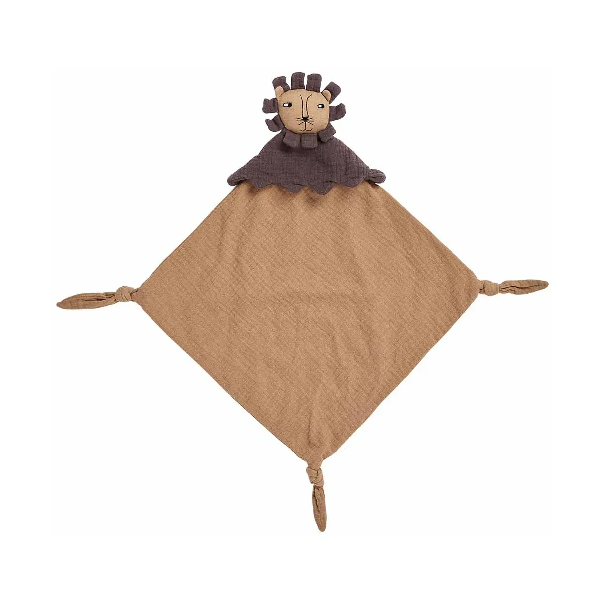 OYOY Lobo Lion snuttefilt 40x40 cm Caramel