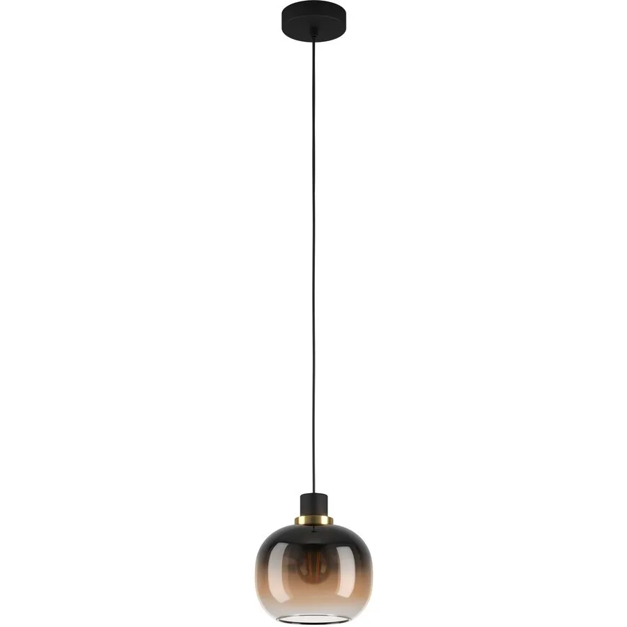 Eglo Pendellampe Oilella Schwarz Stahl/Glas 0 cm 0 cm - Farbe: Schwarz/Messing - Material: Glas/Stahl