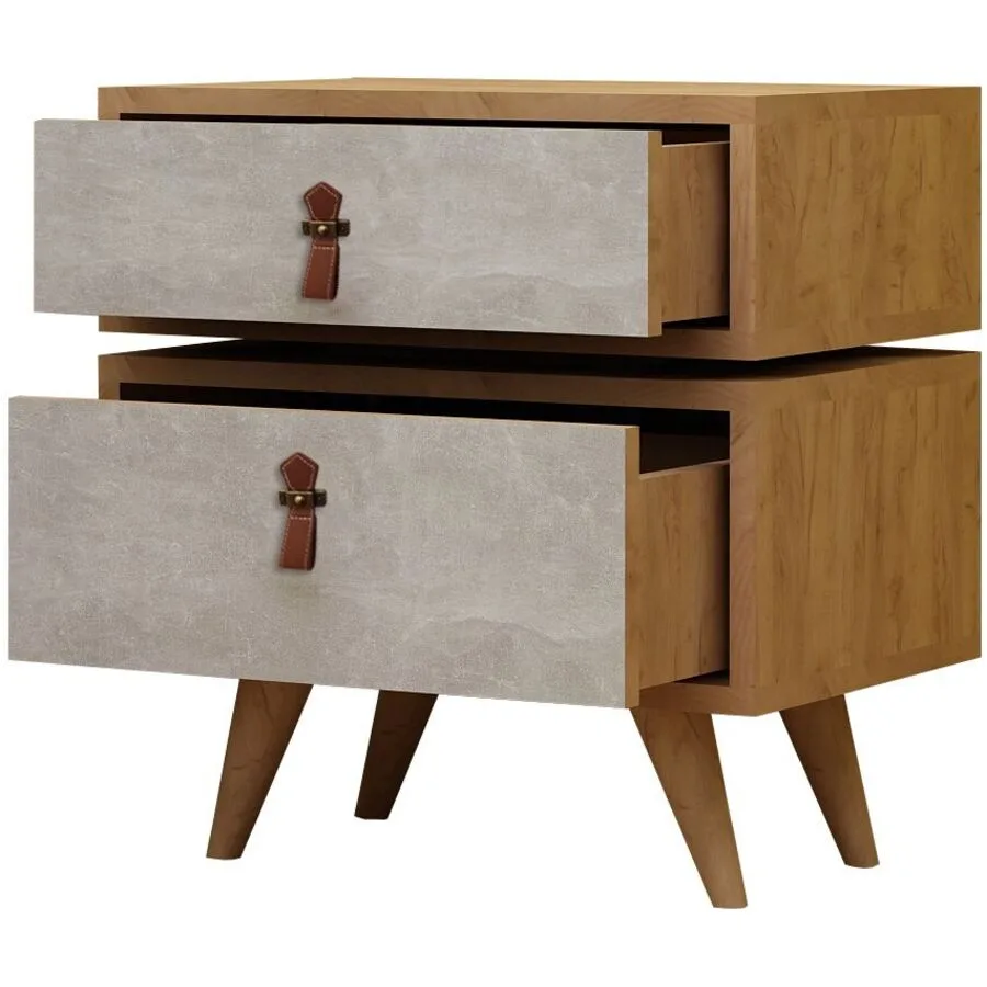 Nachttisch Uyumak eiche Melaminbeschichtete Spanplatte B 50 H 59 cm