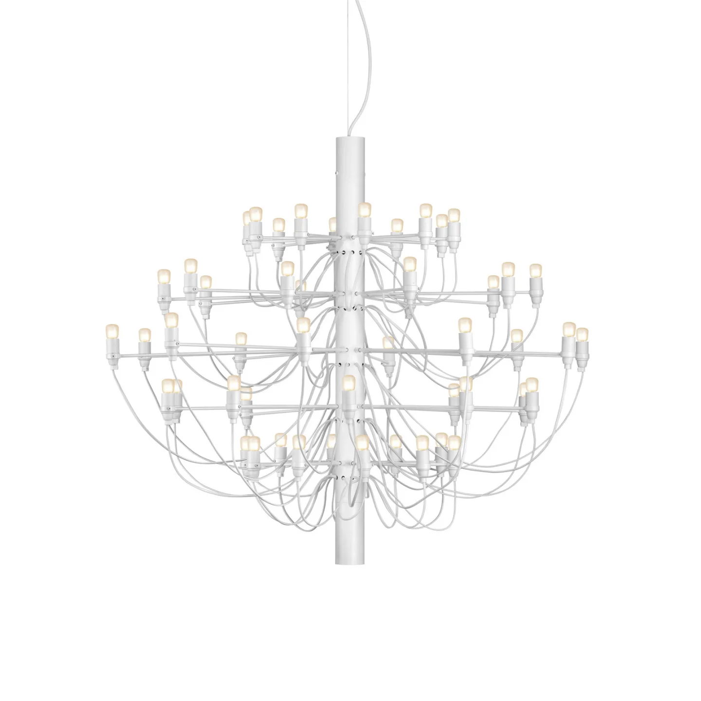2097/50 C LED Pendel w/Frosted Bulbs Matte White - Flos - Stue - Design - Metal - Med flere lyskilder