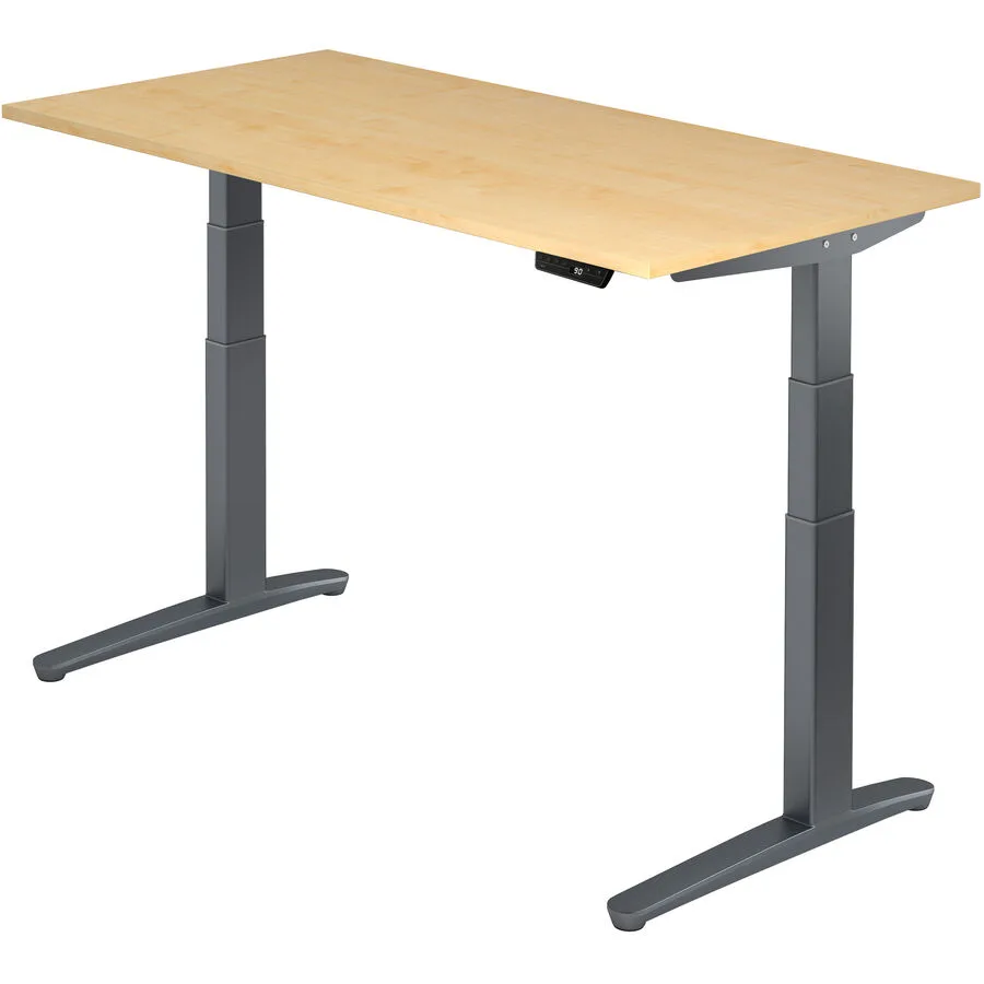Schreibtisch Office Ahorn Dekor Holzwerkstoff Höhenverstellbar B 160 T 80 cm