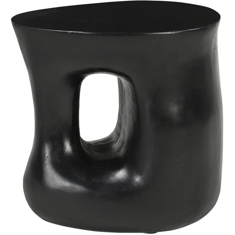 Beistelltisch Smooth schwarz Mangoholz massiv B 40 H 41 cm