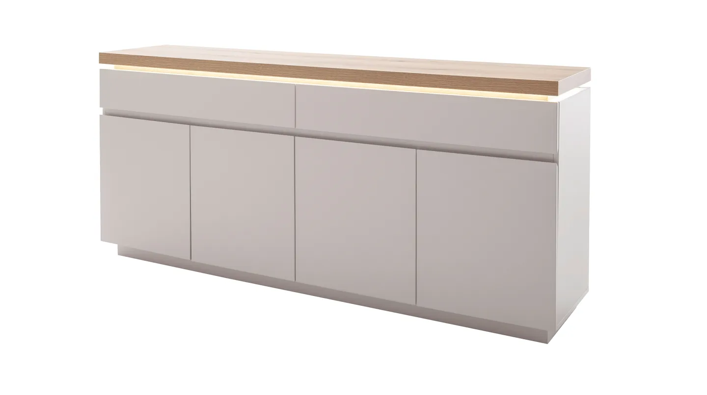 Sideboard mit Beleuchtung Beige-Kaschmir - Eiche 180 cm - REMOLINO