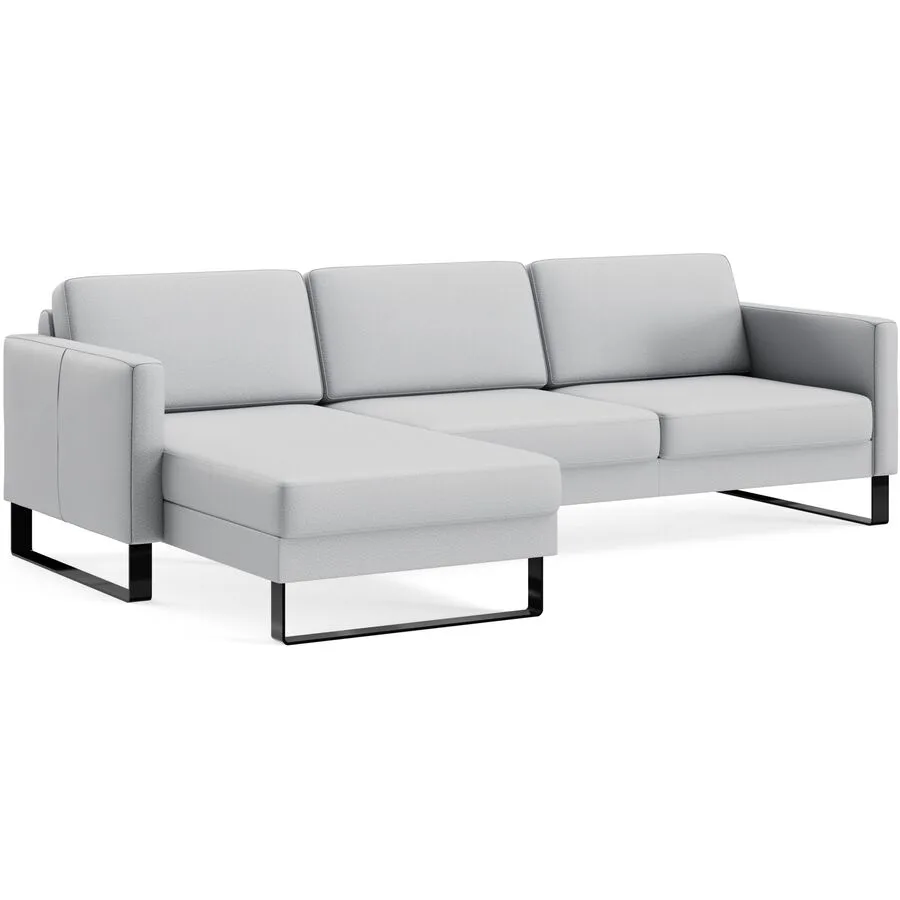 Ecksofa Devin Leder platin B 247 T 157 cm - Möbel Konfigurator: Traummöbel individuell zusammenstellen