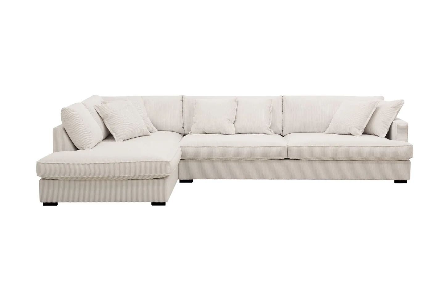 Rossita Lyx 4-sits Vänstervänd L-formad Extra Djup Schäslongsoffa i Manchester - Offwhite