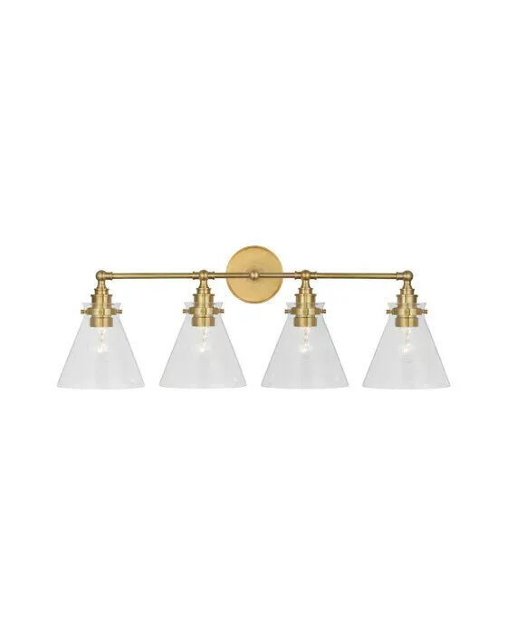 Parkington 32" Four Light Bath Bar Brass/Clear glass