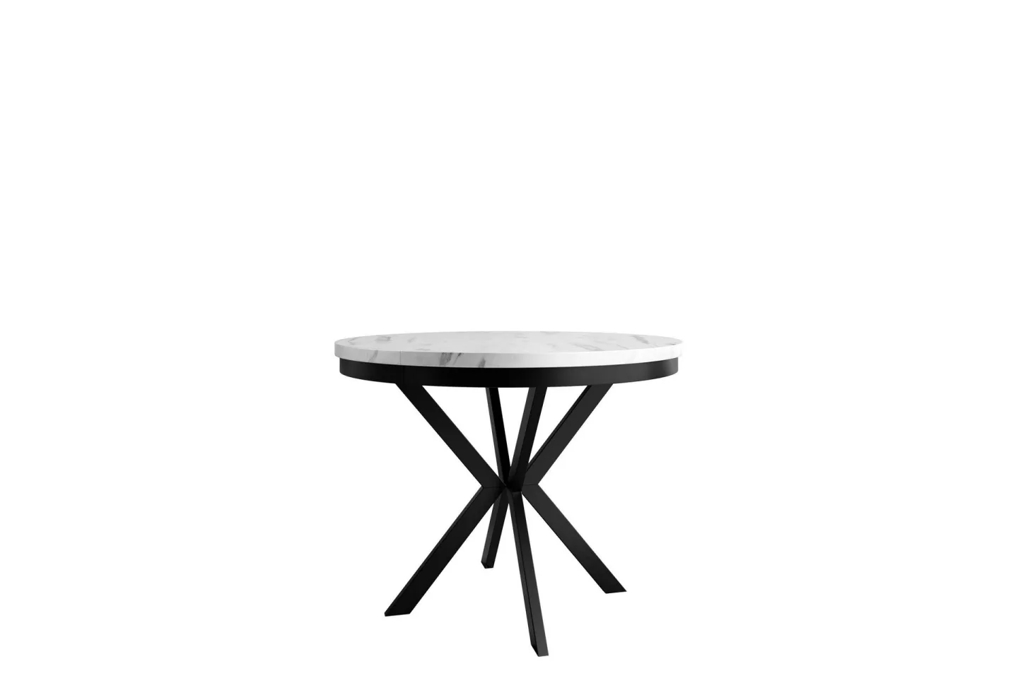 Sereth Matbord 120 cm Rund - Vit/Svart