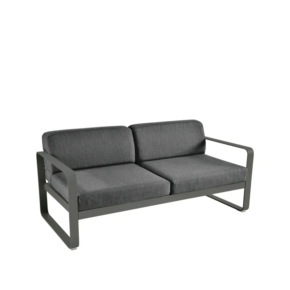 Fermob Bellevie 2-sits soffa Rosemary (grön), graphite grey dyna