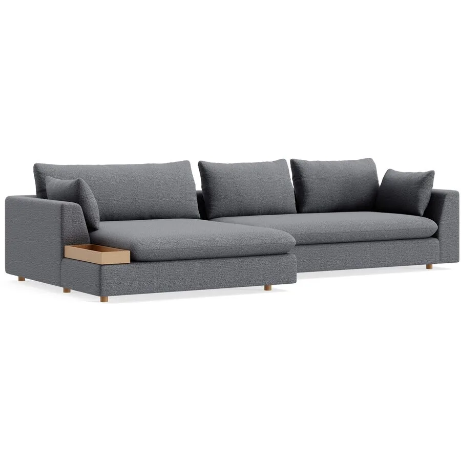 Ecksofa Milou Links Stoff anthrazit B 334 T 165 cm - Möbel Konfigurator: Traummöbel individuell zusammenstellen
