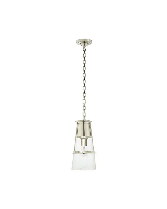 Robinson Pendant Polished Nickel/Clear Glass M